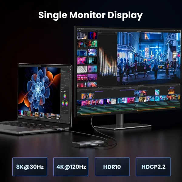 Ugreen 6-in-1 Multi Function Docking Station 15852 - Grey - BIS - Image 3