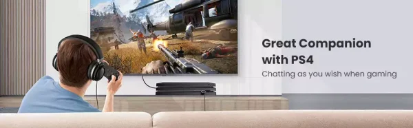 Ugreen External 2 in 1 Sound Card USB 2.0 to 3.5mm Headset 80864 - Grey - BIS - Image 2