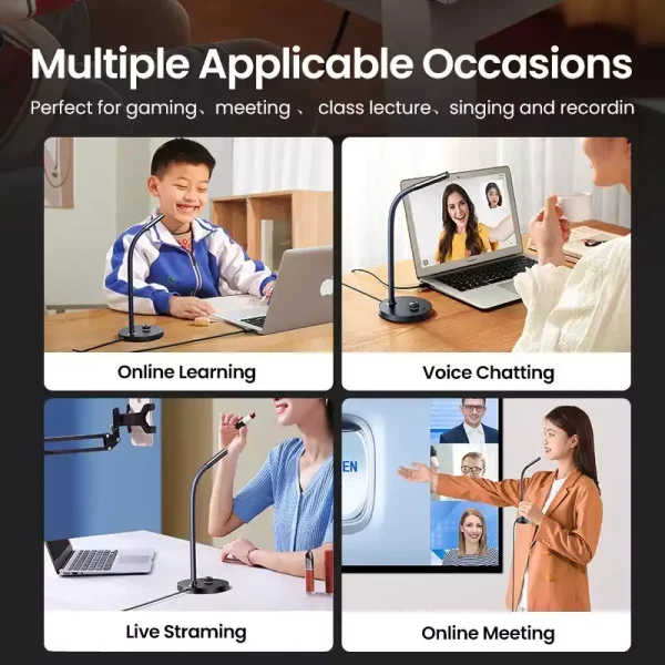 Ugreen Desktop 360 Omnidirectional Computer Microphone 90416 - Grey - BIS - Image 3