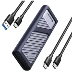 Ugreen 10Gbps M.2 NVMe SATA SSD Hard Drive Enclosure With 2 Cables 90408 - Black - BIS