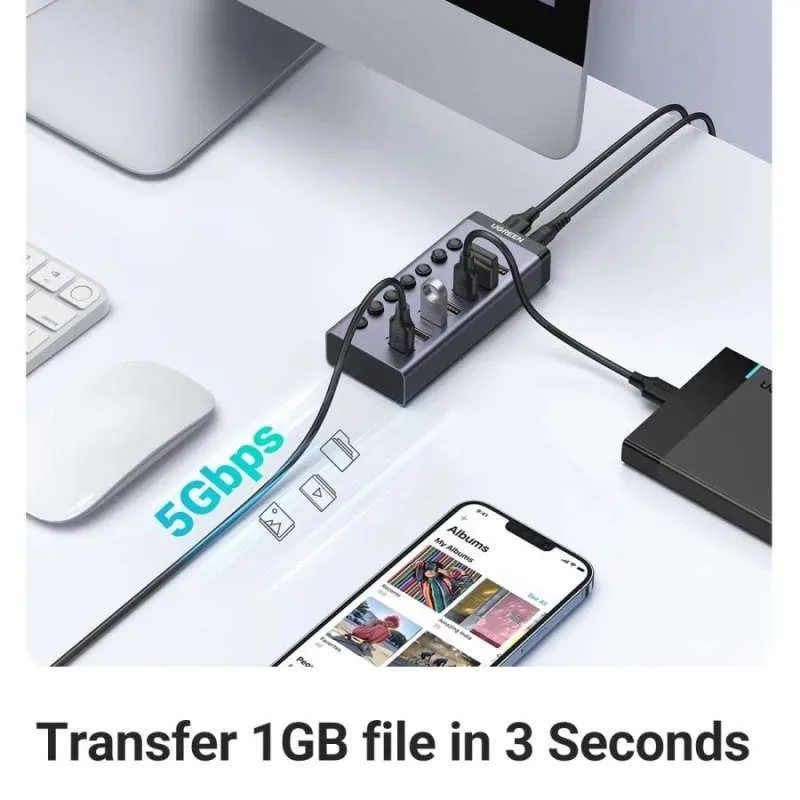 Ugreen USB 3.0 T0 4-Port Hub Adapter 5GBPS - 90874 Xcessorieshub