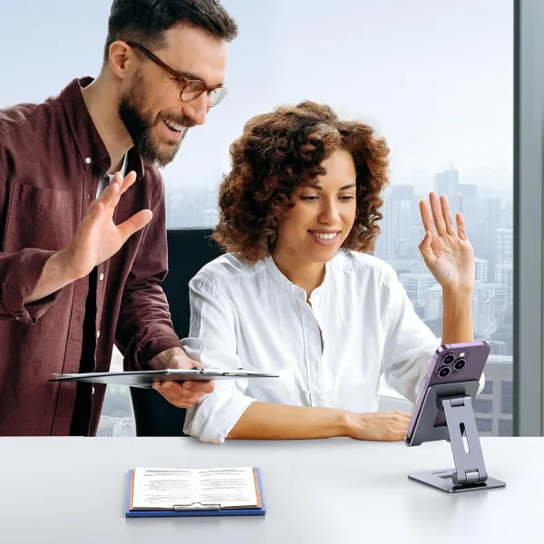 Ugreen Metal Desktop Folding Phone Stand 15608 - Grey - BIS - Image 4