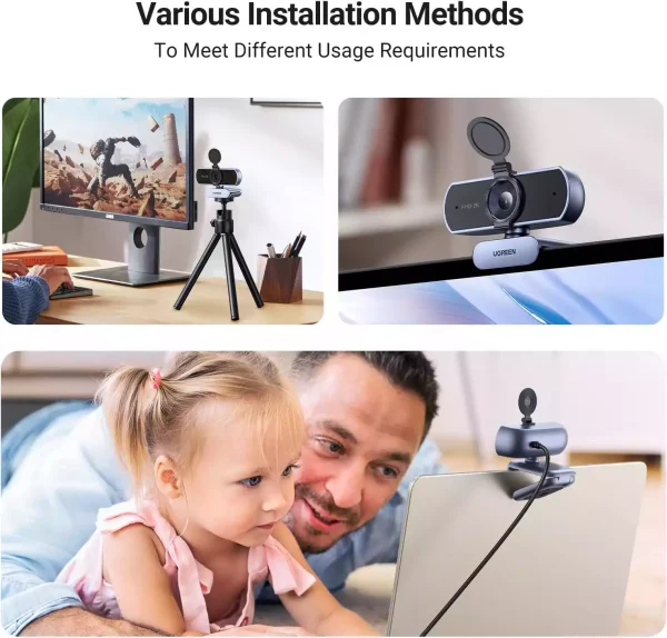 Ugreen 2K Webcam 25442 - Grey - BIS - Image 2