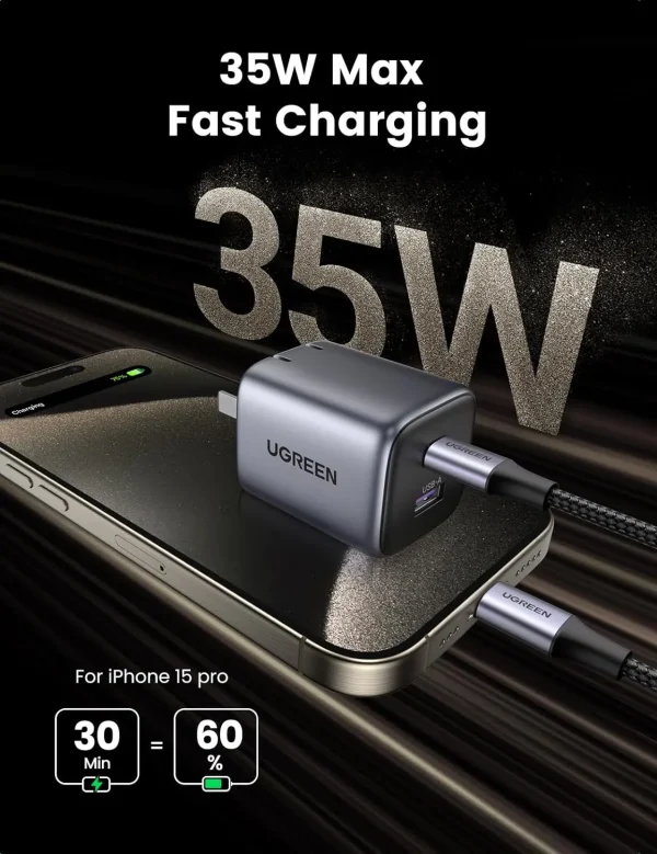 UGREEN GaN Infinity FAST CHARGER 35W 35108 - White - BIS - Image 4