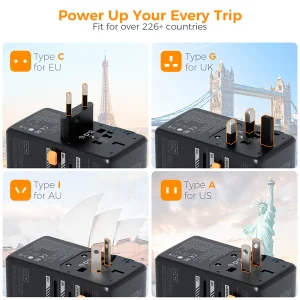 Tessan 140W Travel Adapter TS-WTA05 - Black - Image 6
