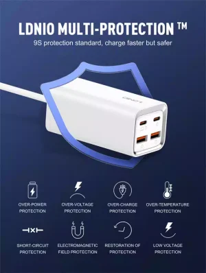 Ldnio A4610C 65W Multi-ports Desktop Charging Station - White - BB - Image 4