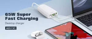 Ldnio A6573C 65W Multi Ports Desktop Charging Station - White - BB - Image 6