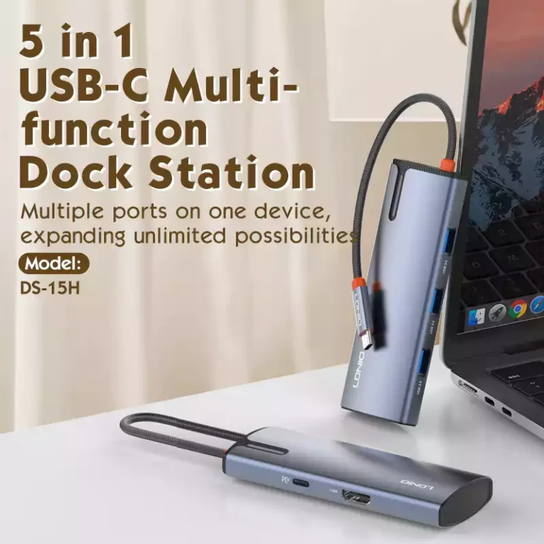 Ldnio DS-15H 5 In 1 Usb C Dock Station - Grey - BB - Image 3