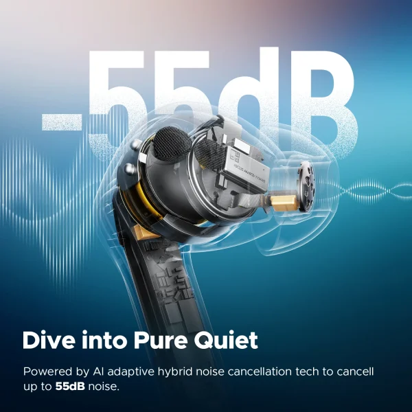 Soundpeats Air5 Pro ANC Wireless Earbuds - Black - BB - Image 10