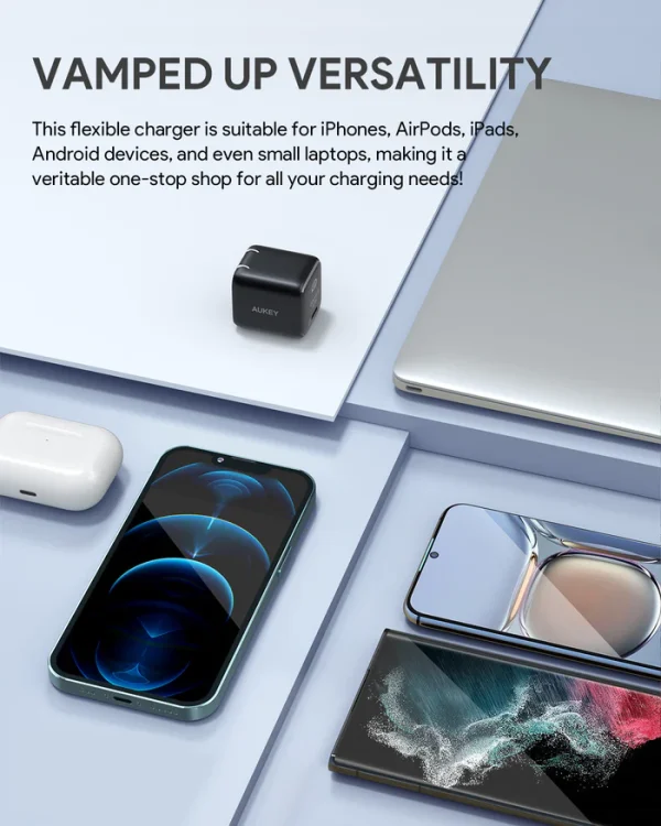 Aukey Mini 20W USB-C PD Charger PA-B1T  - Black - Image 5