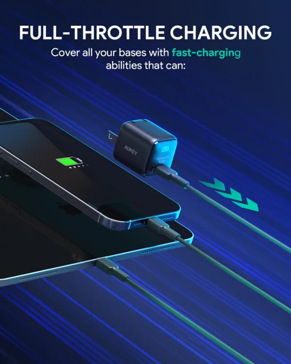 Aukey Mini 20W USB-C PD Charger PA-B1T  - Black - Image 4