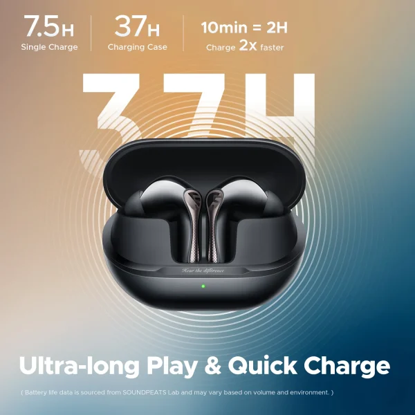 Soundpeats Air5 Pro ANC Wireless Earbuds - Black - BB - Image 8