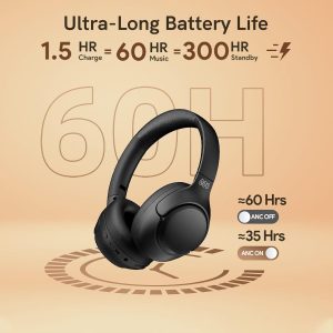 QCY H3 ANC Bluetooth Headphones - Black - GC - Image 7