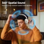 QCY H3 Pro Wireless Active Noise Cancellation Headphones - White - GC - Image 4