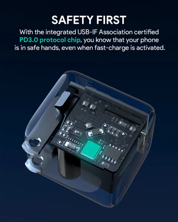 Aukey Mini 20W USB-C PD Charger PA-B1T  - Black - Image 3