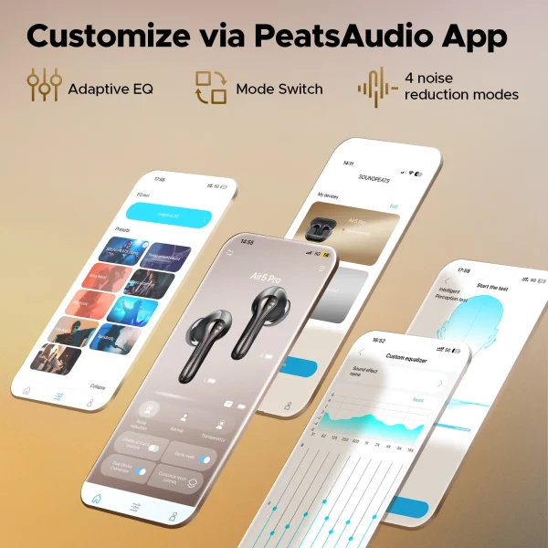 Soundpeats Air5 Pro ANC Wireless Earbuds - Black - BB - Image 7