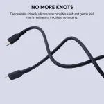 Aukey Circlet Blink 240W PD Soft Silicone Usb-C to Usb-C Cable 1.8m - CB-SCC242 - Black - Image 7