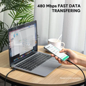 Aukey Circlet Blink 240W PD Soft Silicone Usb-C to Usb-C Cable 1.8m - CB-SCC242 - Black - Image 8