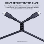 Aukey Circlet Blink 240W PD Soft Silicone Usb-C to Usb-C Cable 1.8m - CB-SCC242 - Black - Image 3