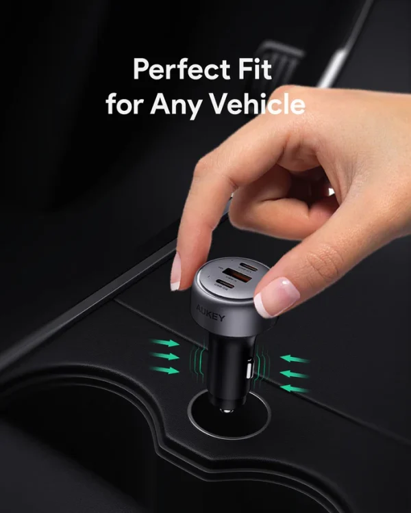 Aukey Pathfinder Mix 3 66W Fast Charging Car CC-P1 - Black - Image 6