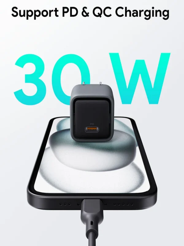 Aukey Comet 30W PD Wall Charger with GaN Technology US Pin (PA-C1) - Gray - Image 5