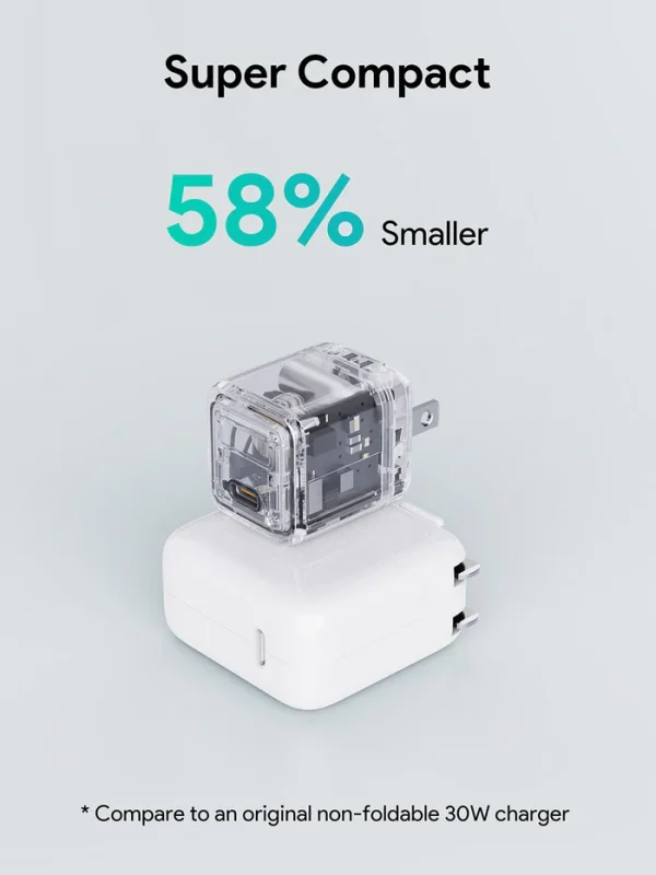 Aukey Comet 30W PD Wall Charger with GaN Technology US Pin (PA-C1) - Gray - Image 3