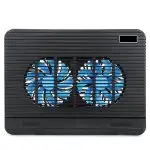 Amaze A512 Dual Silent Fan Laptop Cooling Pad - Black - BIS