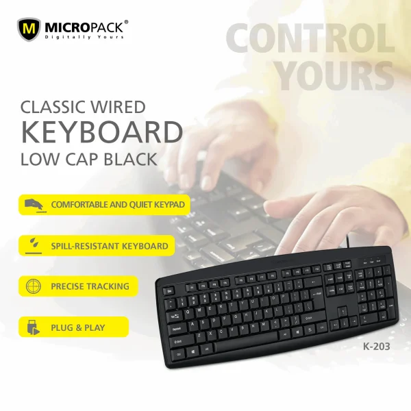 5726507-_2_1400x Micropack USB Wired Keyboard K-203 - Black - GC - Image 8