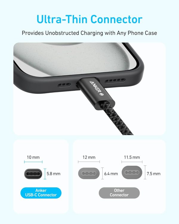 Anker Zolo 240w Braided Usb-C to Usb-C Cable 6ft - A8060H12 - Black - OP - Image 4