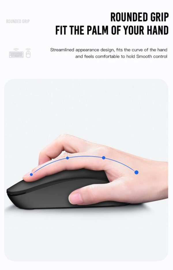 XO KB-02 2.4G Wireless Keyboard & Mouse Combo - White - GC - Image 3