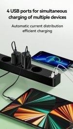 XO WL10 4USB Function Socket 1.8 Meters EU  - Black - GC - Image 3