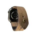 Waji's Apple Watch Strap - Pure Leather Strap 49 mm / 46 mm / 45 mm / 44 mm / 42 mm -  Gold Brown - AMT-GBLT-AWS-02