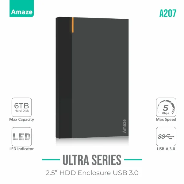 Amaze-A207 (1) Amaze A207 ULTRA SERIES 2.5 HDD CASE USB 3.0 Best Price in Pakistan