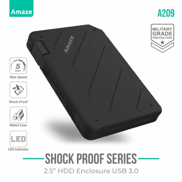 Amaze A209 SHOCK PROOF 2.5 HDD CASE USB 3.0 Best Price in Pakistan