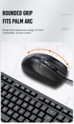 XO KB-03 Imitation Mechanical Wired Keyboard & Mouse - Black - GC - Image 2