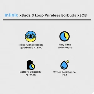 Infinix XEOE1 XBuds 3 Loop Wireless Earbuds - White - Image 3