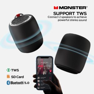 Monster S110 Bluetooth Speaker - Black - GC - Image 4