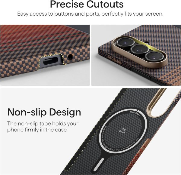 81yElIip4cL._AC_SL1500_ Samsung Galaxy Z Fold 7 Pitaka Ultra Slim Back Case Only - Sunset - Image 5