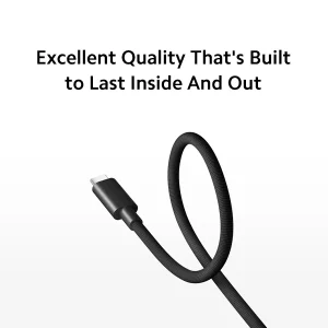 Xiaomi 6A Braided USB-C to USB-C Cable 1m - Black - Image 3