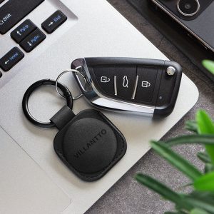 Villantto Leather Keychain For Apple Airtag - Black - Image 11