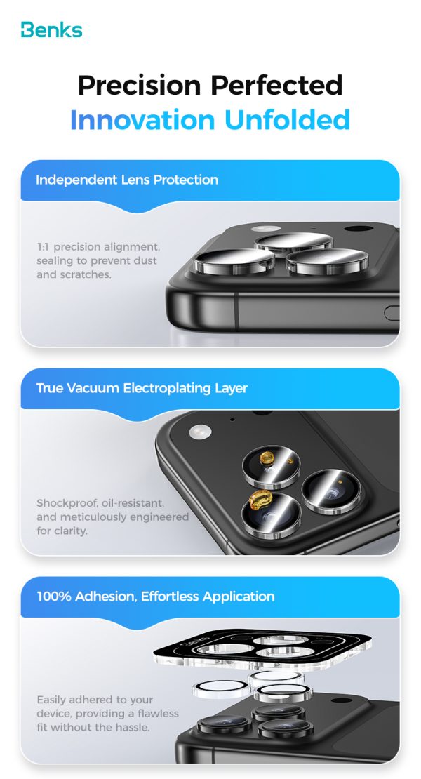 6 iPhone 17 Pro Max / 17 Pro Benks GlassWarrior Lens Protector - Clear - 6948005961657 - A - Image 7