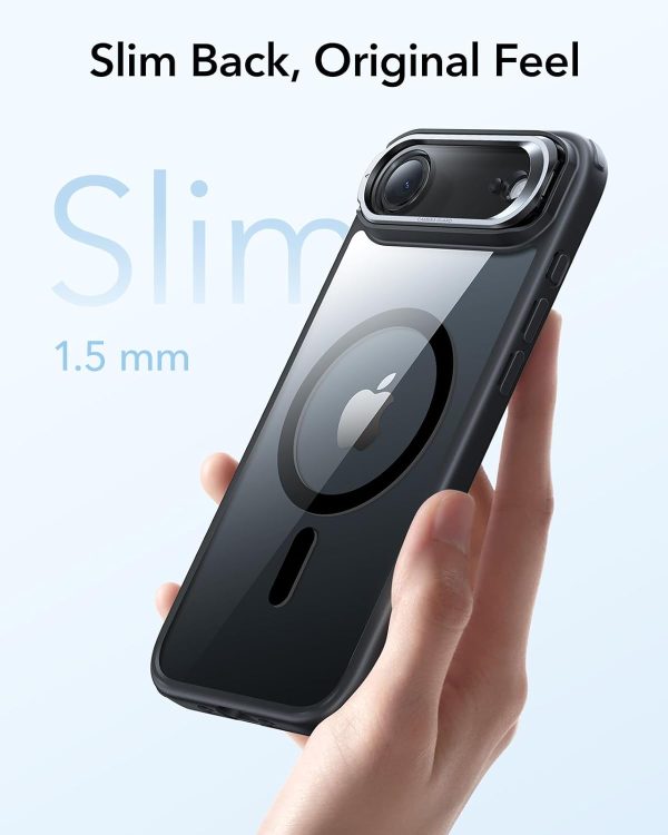 61DOTId0FWL._AC_SL1500_ iPhone 17 Air ESR Classic Hybrid With Stand Case - Clear Black - Image 2