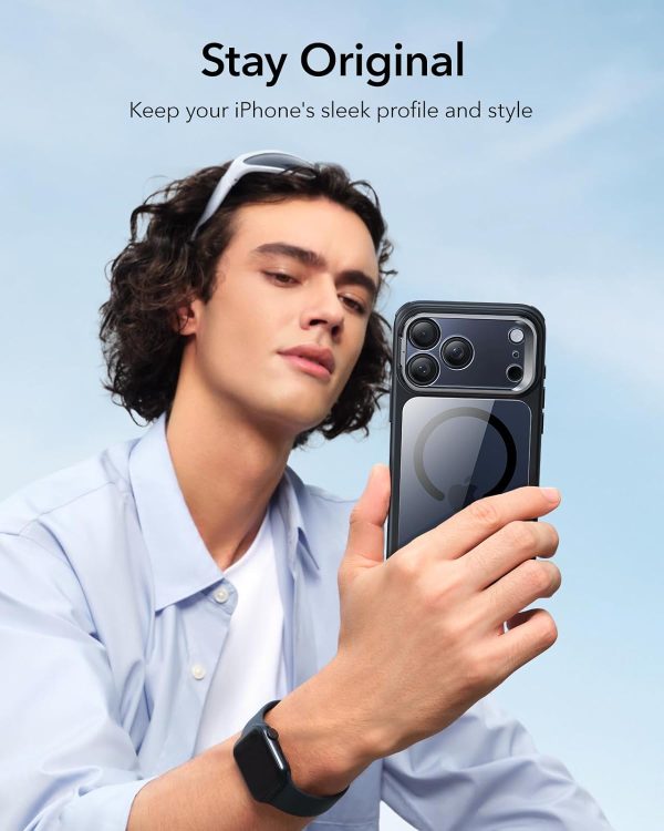 61IJpdXb1FL._AC_SL1500_ iPhone 17 Pro ESR Classic Hybrid With Stand Case - Clear Black - Image 2