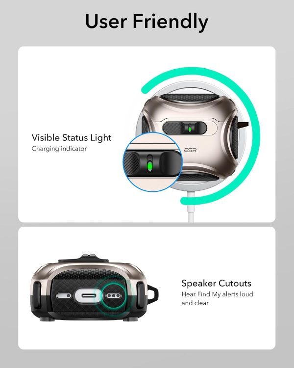 AirPods Pro 3 ESR Cyber FlickLock Magnetic Case - Titanium - Image 4