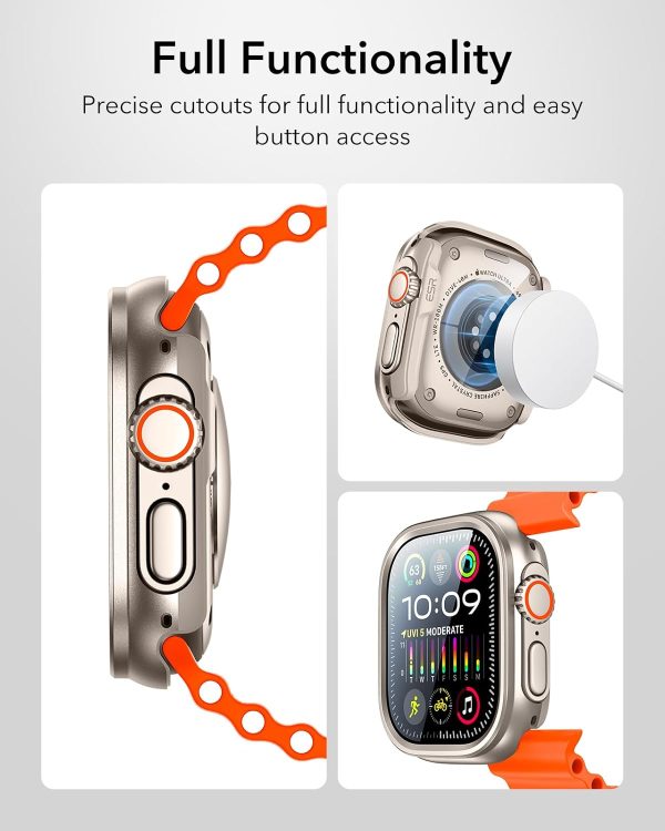 61T2roxZoXL._AC_SL1500_ Apple Watch Ultra 3 / Ultra 2 / Ultra ESR Case with Screen Protector 49mm - Titanium - Image 2