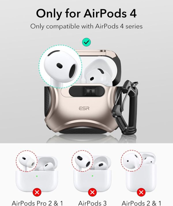 AirPods Pro 3 ESR Cyber FlickLock Magnetic Case - Titanium - Image 3
