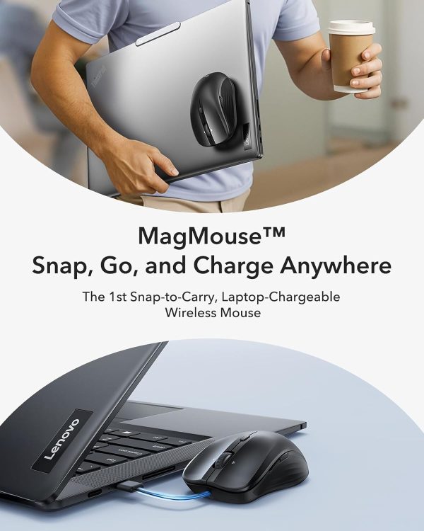 ESR MagMouse Snap to Carry Wireless Mouse - Black - Image 4
