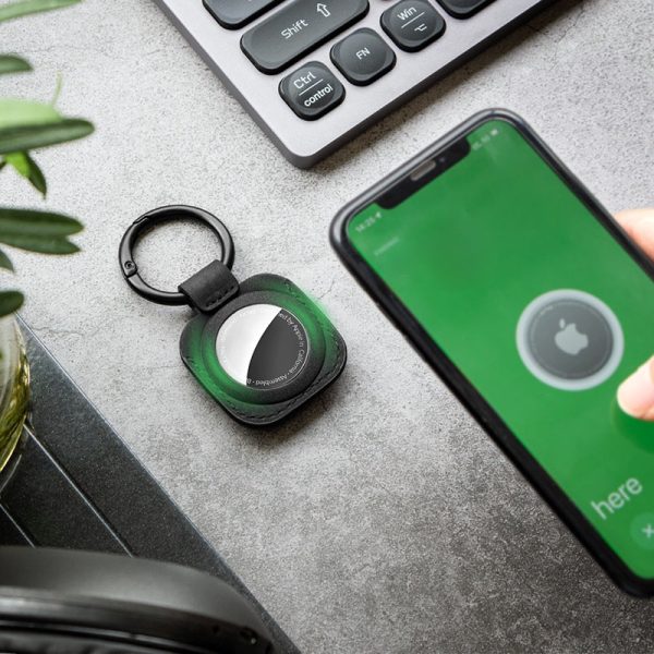 Villantto Leather Keychain For Apple Airtag - Black - Image 10