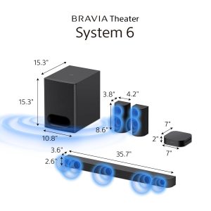 Sony HT-S60 Home Theater System Soundbar with Subwoofer and Rear Speakers - Black - Image 9