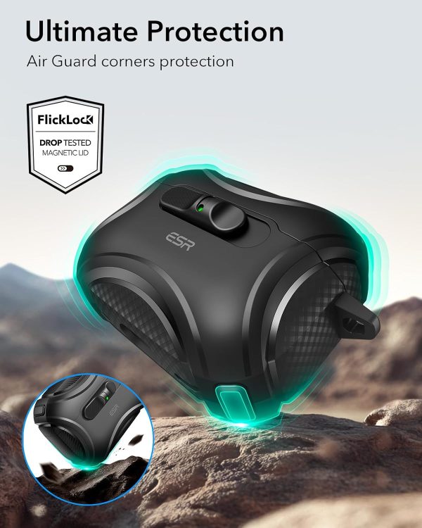 AirPods Pro 3 ESR Cyber FlickLock Magnetic Case - Black - Image 8